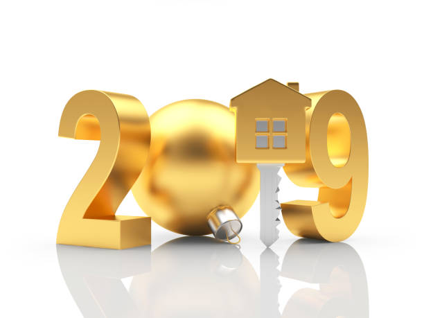 istock 2019 golden number and key-house icon 1069495804