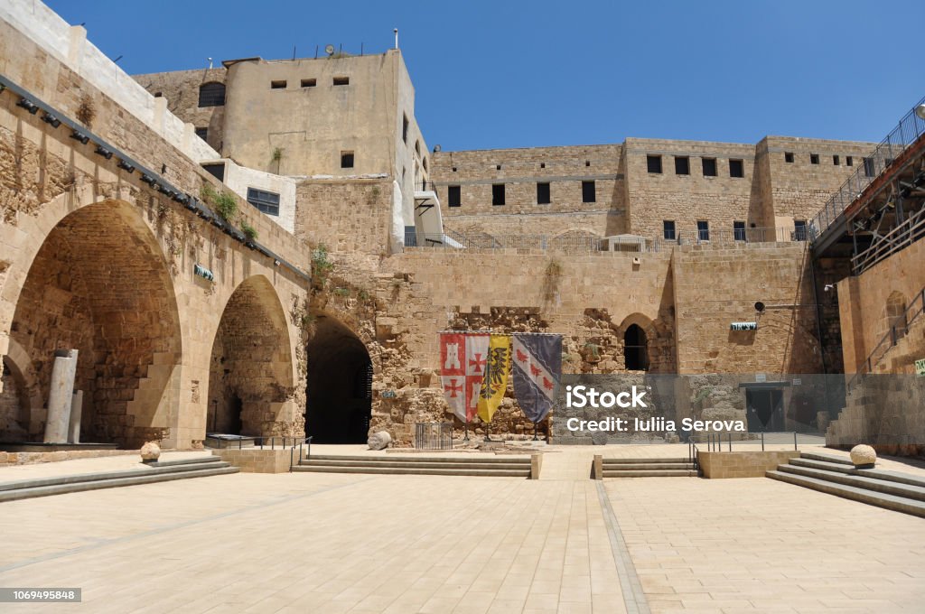 Citadel of Acre, an Ottoman fortification in Israel Acre is a city in the coastal plain region of Israel's Northern District at the extremity of Haifa Bay Acco Stock Photo