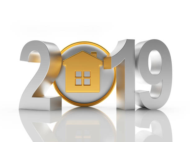 istock 2019 New Year silver numbers and house icon 1069496108
