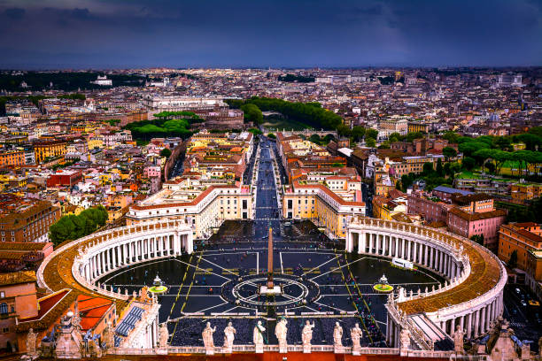 piazza san pietro roma italia - st peters square foto e immagini stock