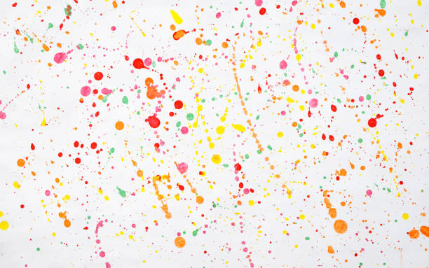 istock Watercolor splatters. Abstract splatter multicolor on white background 1069500986