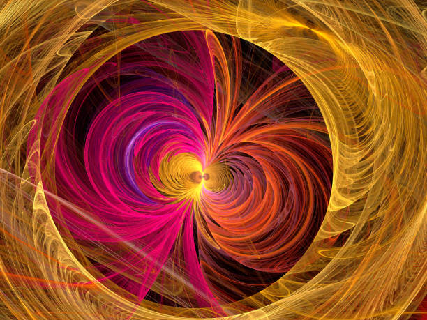 istock Abstract illustration of a fractal pattern on black background 1069503434