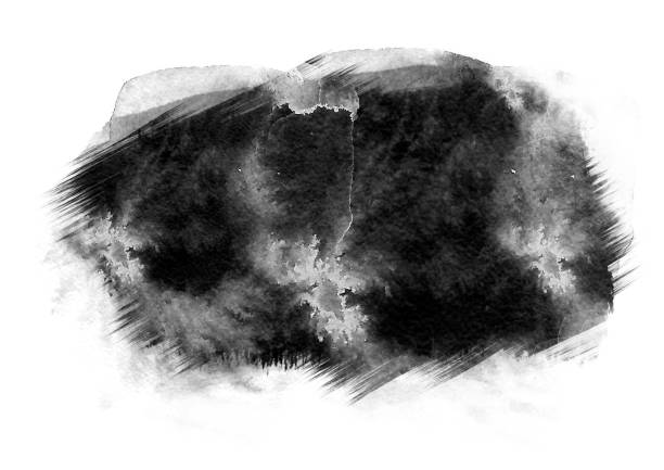 istock Black color graphic patches graphic brush strokes design effect element for background 1069504256
