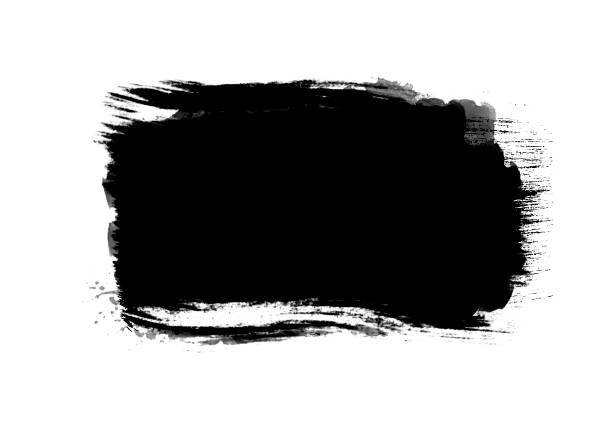 istock Black color graphic patches graphic brush strokes design effect element for background 1069504258