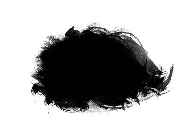 istock Black color graphic patches graphic brush strokes design effect element for background 1069504302