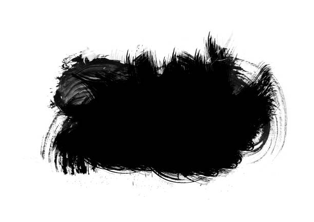 istock Black color graphic patches graphic brush strokes design effect element for background 1069504316