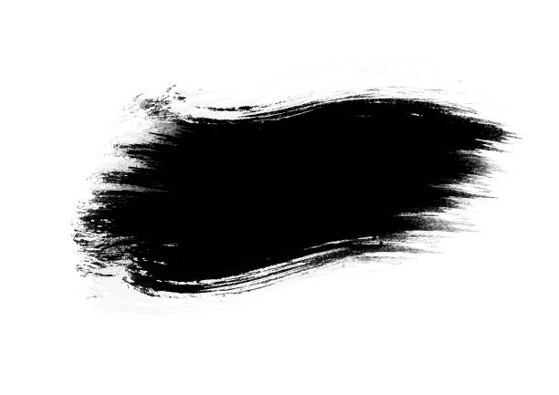 istock Black color graphic patches graphic brush strokes design effect element for background 1069504406