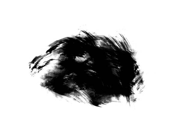 istock Black color graphic patches graphic brush strokes design effect element for background 1069504694