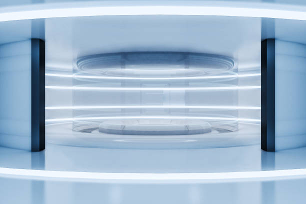 istock White and gray futuristic round room 1069514682