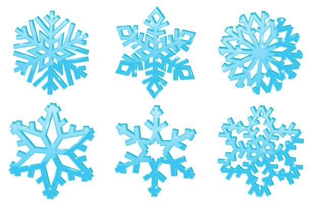 istock Snowflakes. Set of blue 3d winter symbols 1069517922