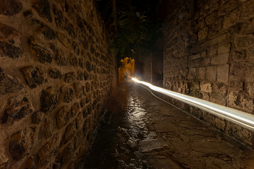 Man at narrow street at night of Mardin in Turkey with Light Trail\n\nDear Inspector This file created at 23.10.2018, 18:45:26 and I wrote in metadata 10/23/2018 and I filled 2 model releases and I wrote also shoot date 23-10-2018 to model releases. May I ask what is the wrong one. Best regards.