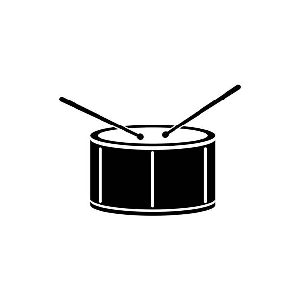 ikona bębna na białym tle - drum beats stock illustrations