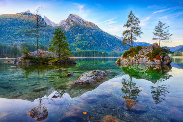 istock Fantastic autumn sunset of Hintersee lake 1069535362