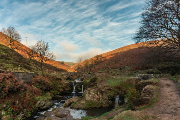 istock A waterfall and stone packhorse bridge at Three Shires Head. 1069540796