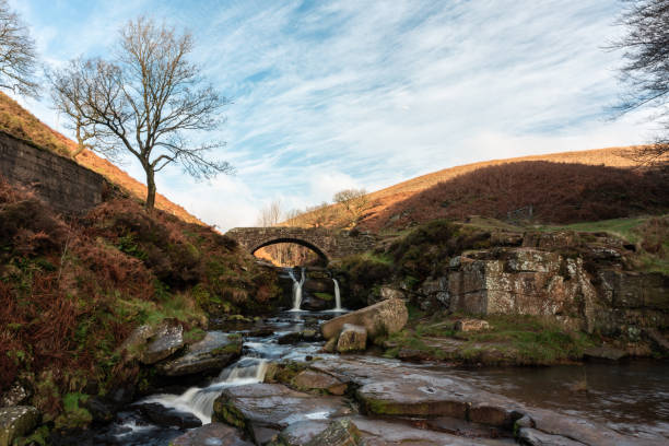 istock A waterfall and stone packhorse bridge at Three Shires Head. 1069541092
