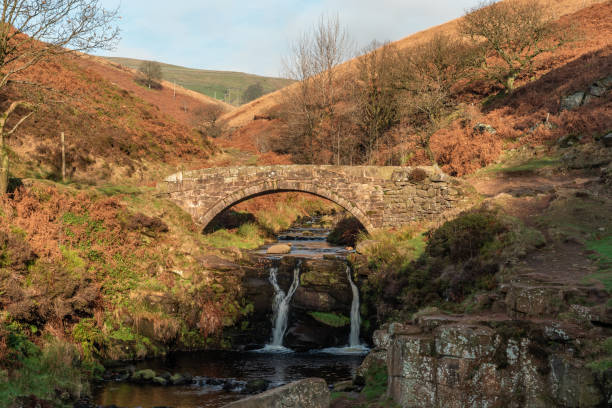 istock A waterfall and stone packhorse bridge at Three Shires Head. 1069541204