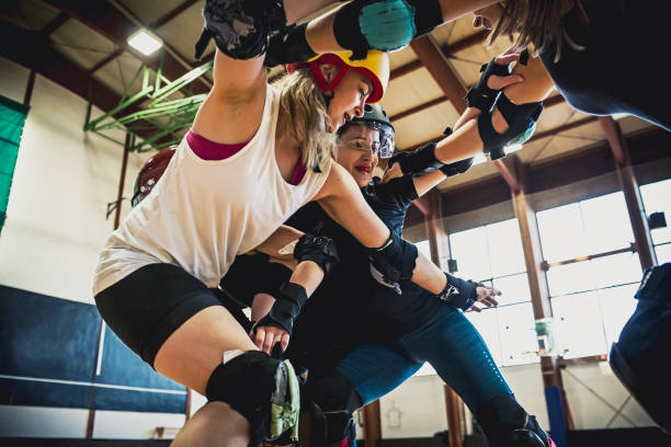 Roller derby girls stock photo