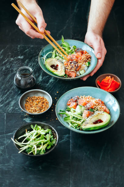 istock Poke bowls with ponzu dressing 1069547320