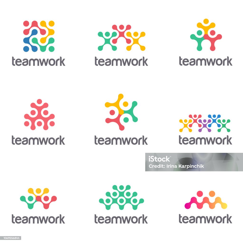 Set of vector icon design for social media, teamwork Logo stock vector