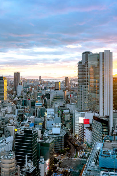 istock Sunset scenery of the Osaka downtown 1069567620