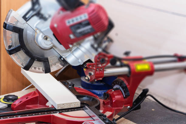 istock Carpenter workplace. Carpenter tools on wooden table with sawdust 1069568478