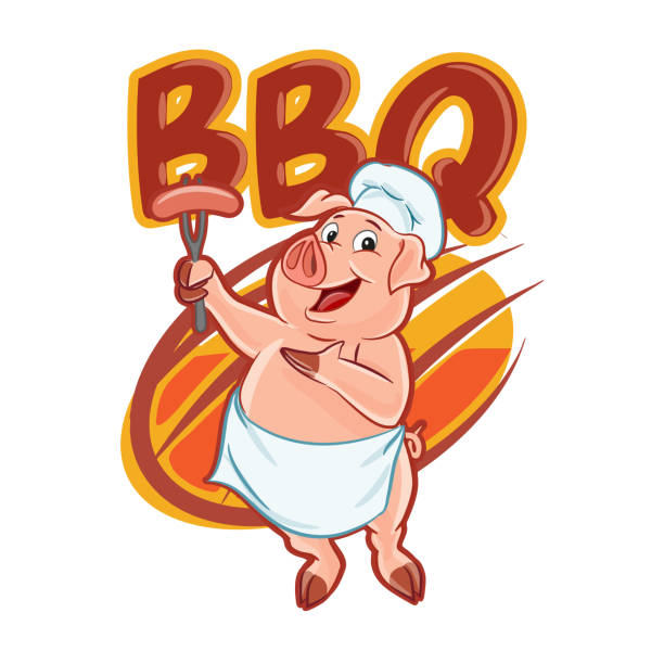 illustrazioni stock, clip art, cartoni animati e icone di tendenza di barbecue di maiale - pink pepper illustrations