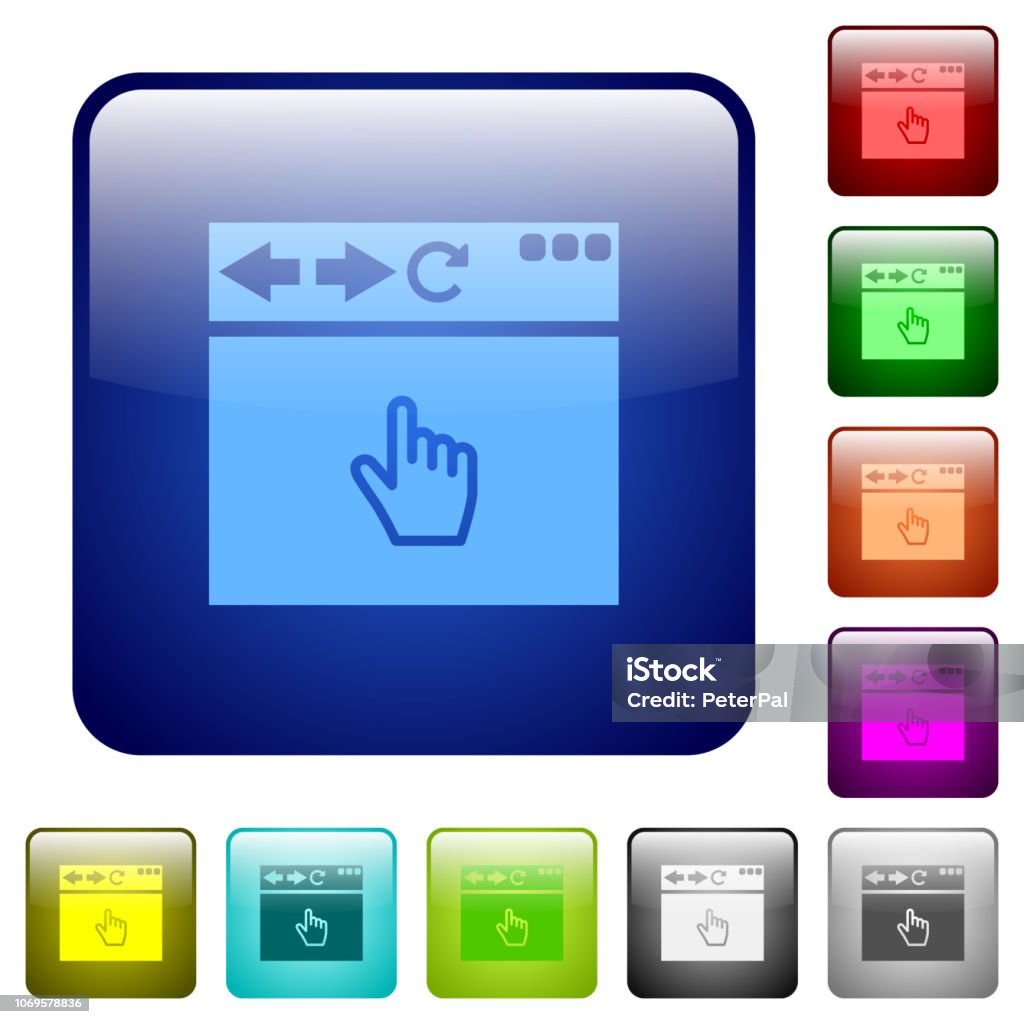 Coursor Button Browser Pointer Cursor Color Square Buttons Stock Illustration ...