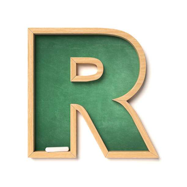 Uppercase letter R made by water isolated on white background