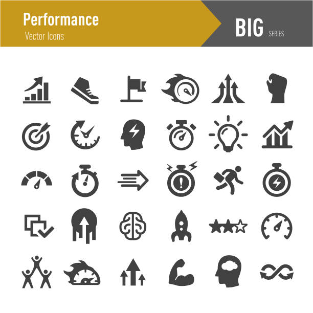 ikony wydajności - big series - effort stock illustrations