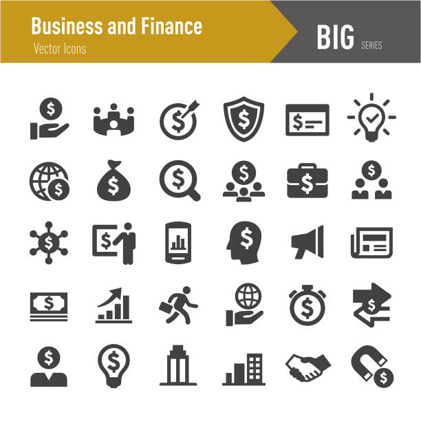 ilustrações de stock, clip art, desenhos animados e ícones de business and finance icon - big series - currency exchange tax finance trading
