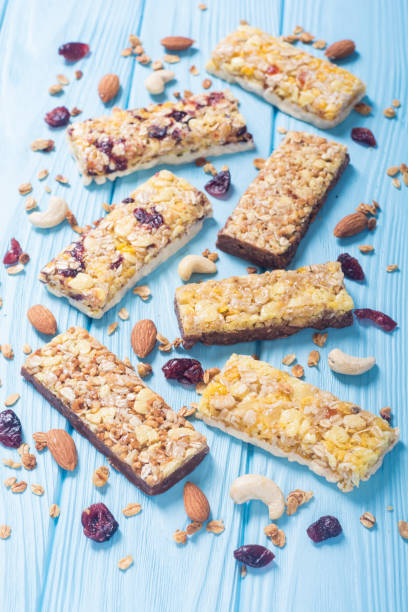 istock Healthy homemade snacks breakfast . Granola bars 1069589678