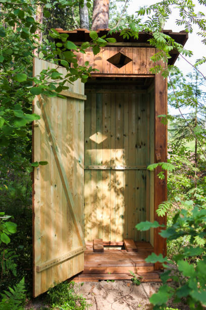 istock Wooden outdoors toilet 1069592512