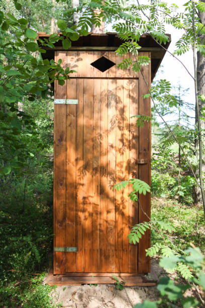 istock Wooden outdoors toilet 1069592556
