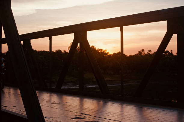 istock Silhouette metallic bridge in the afternoon 1069595714