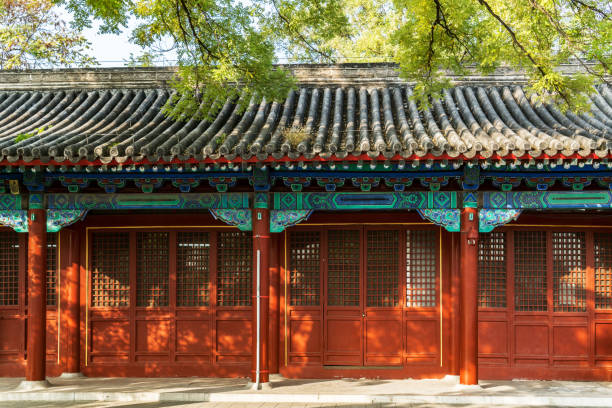istock Red Ancient Architecture and Shade in the Forbidden City with Chinese Background 1069597516
