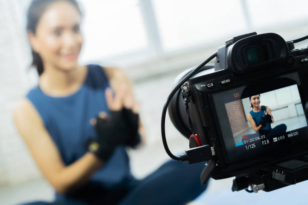 istock Trainers are recording videos for use in online teaching. 1069600172