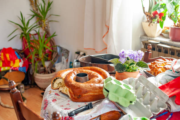 Disorganized and Messy Domestic Home Kitchen of someone with Hoarding Disorder