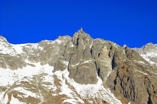 Dente del Gigante, peak in Alps Dente del Gigante, peak in Alps dent du geant stock pictures, royalty-free photos & images