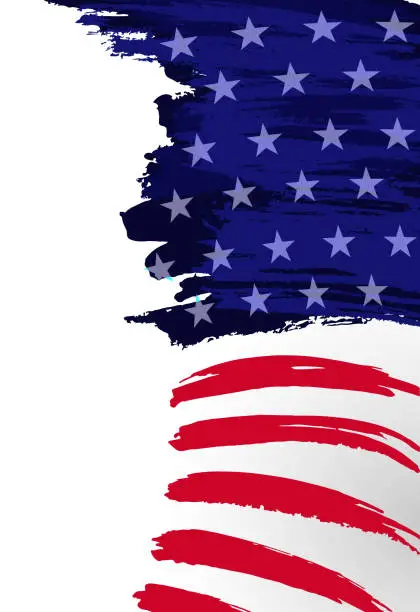 Vector illustration of american flag brush strokes