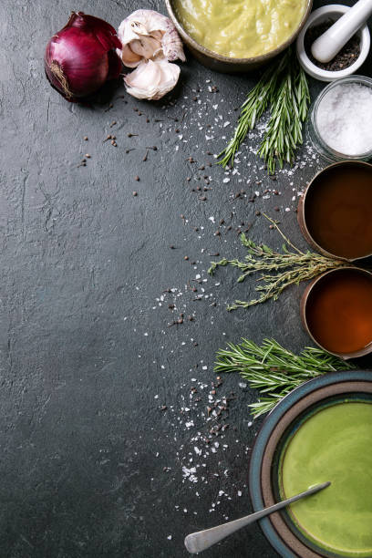 istock Home made broccoli and pea puree soup 1069615876