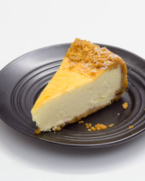 istock Cheesecake on black saucer 1069616298