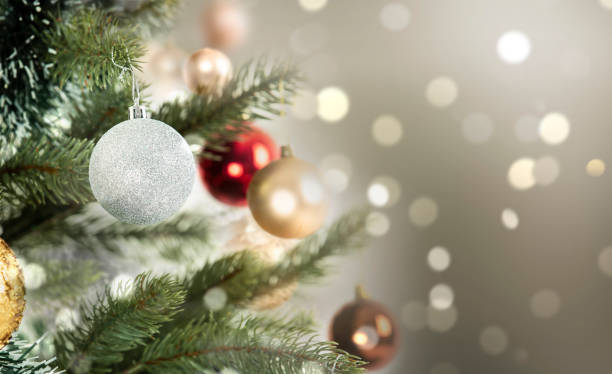 istock Close-up christmas tree decoration with Abstract color Bokeh background. 1069625442