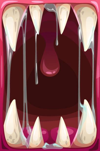 Creepy predator monster mouth with jaws. Scary vector background. Creepy predator monster mouth. Scary vector background. tusk stock illustrations