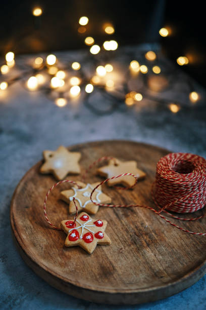 Delicious Christmas Cookies for Hanging on Christmas Tree Delicous Christmas Cookies for Hanging on Christmas Tree Christmas Tree Cookie stock pictures, royalty-free photos & images