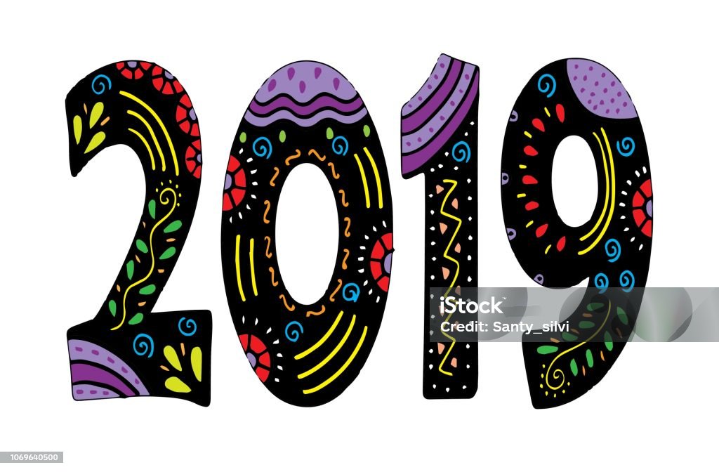 Number 2018, vector decorative object 2018 stock vector