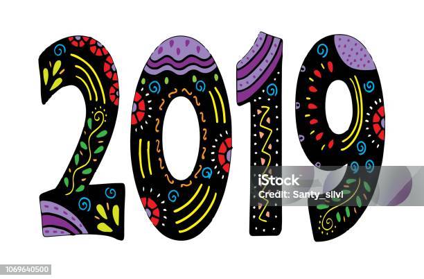 Number 2018 Vector Decorative Object Stock Illustration - Download Image Now - 2018, Abstract, Art