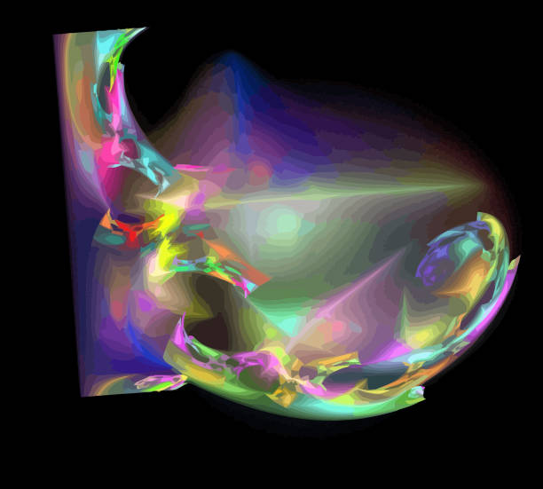 istock image of one Digital Fractal on Black Color 1069646038