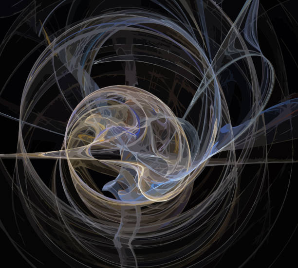 istock image of one Digital Fractal on Black Color 1069646692