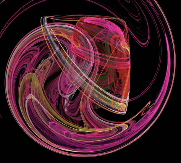 istock image of one Digital Fractal on Black Color 1069648516