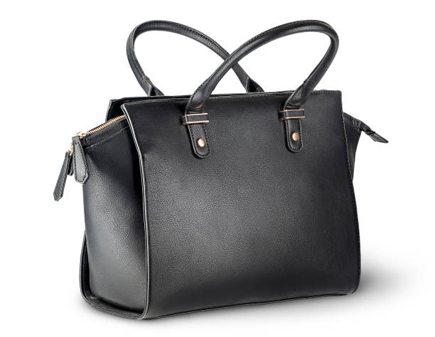 istock Elegant black leather ladies handbag 1069650398